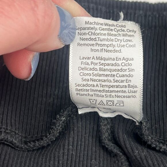 Time And Tru Shorts 4X Black Ribbed Knit Elastic Waist Lounge Casual Bike Shorts - Picture 7 of 9